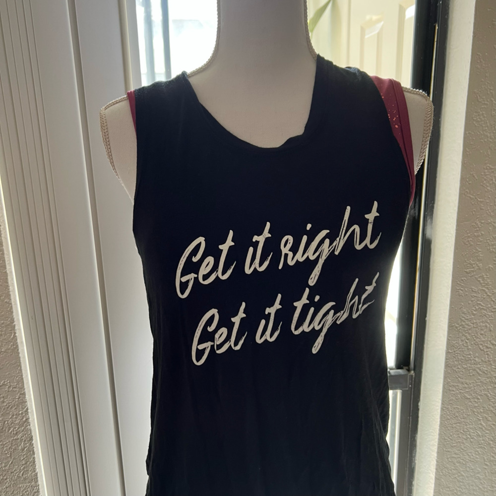 Get it right get it tight graphic work out tank​